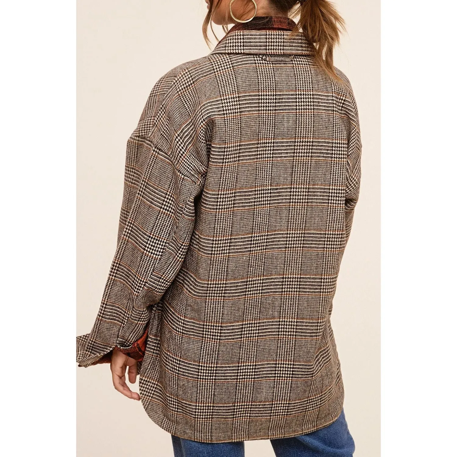 Vintage style Plaid Button Down Jacket