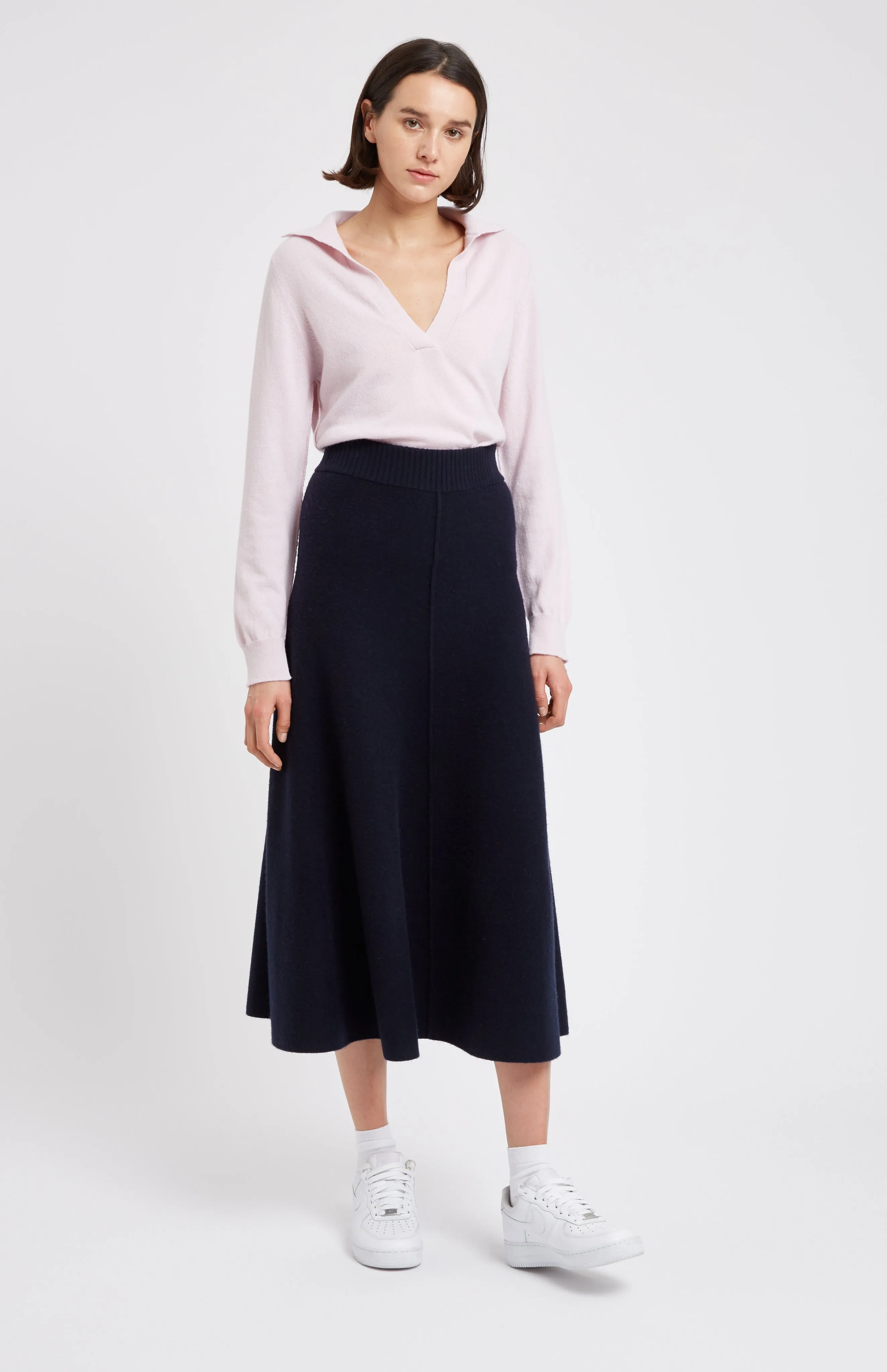 Women's Polo-style Cashmere Jumper In Pink
