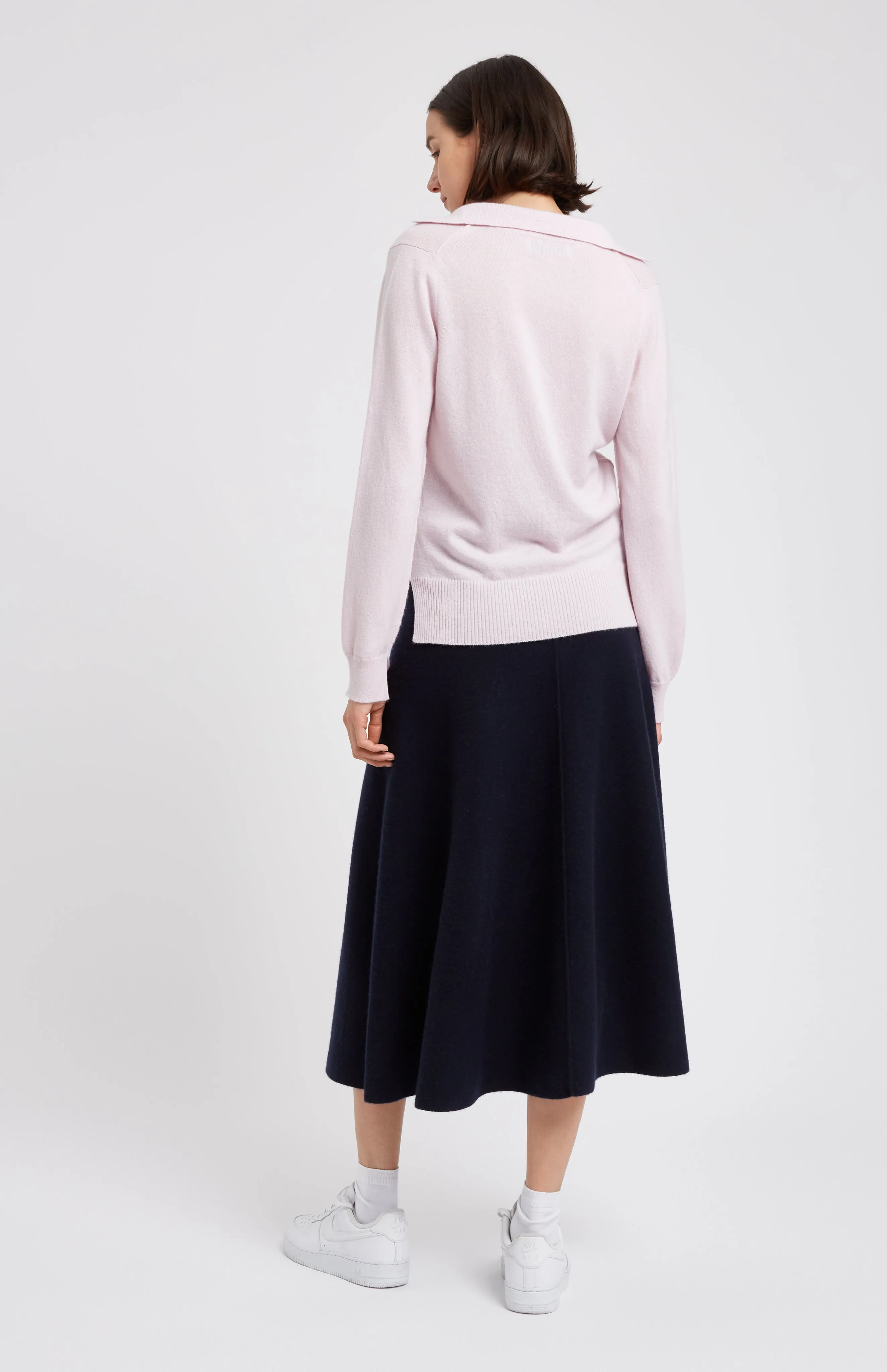 Women's Polo-style Cashmere Jumper In Pink