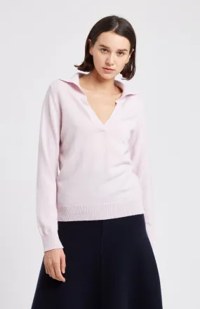 Women's Polo-style Cashmere Jumper In Pink