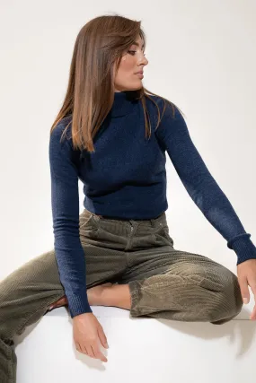 Wool Turtleneck - Jeans Blue
