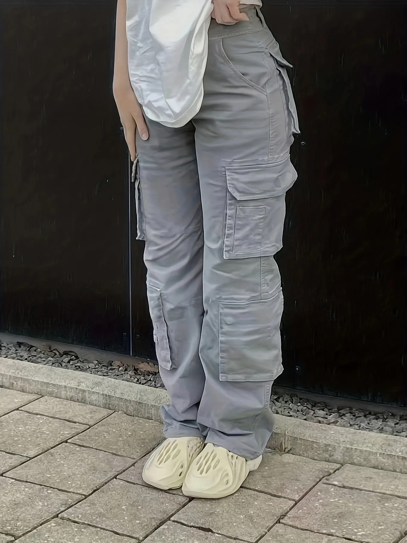 Y2k Multi-pocket Wide Leg Jeans, Hip Hop Style Leisure Loose Denim Cargo Pants, Women's Denim Jeans & Clothing - Perfect For Fall & Winter
