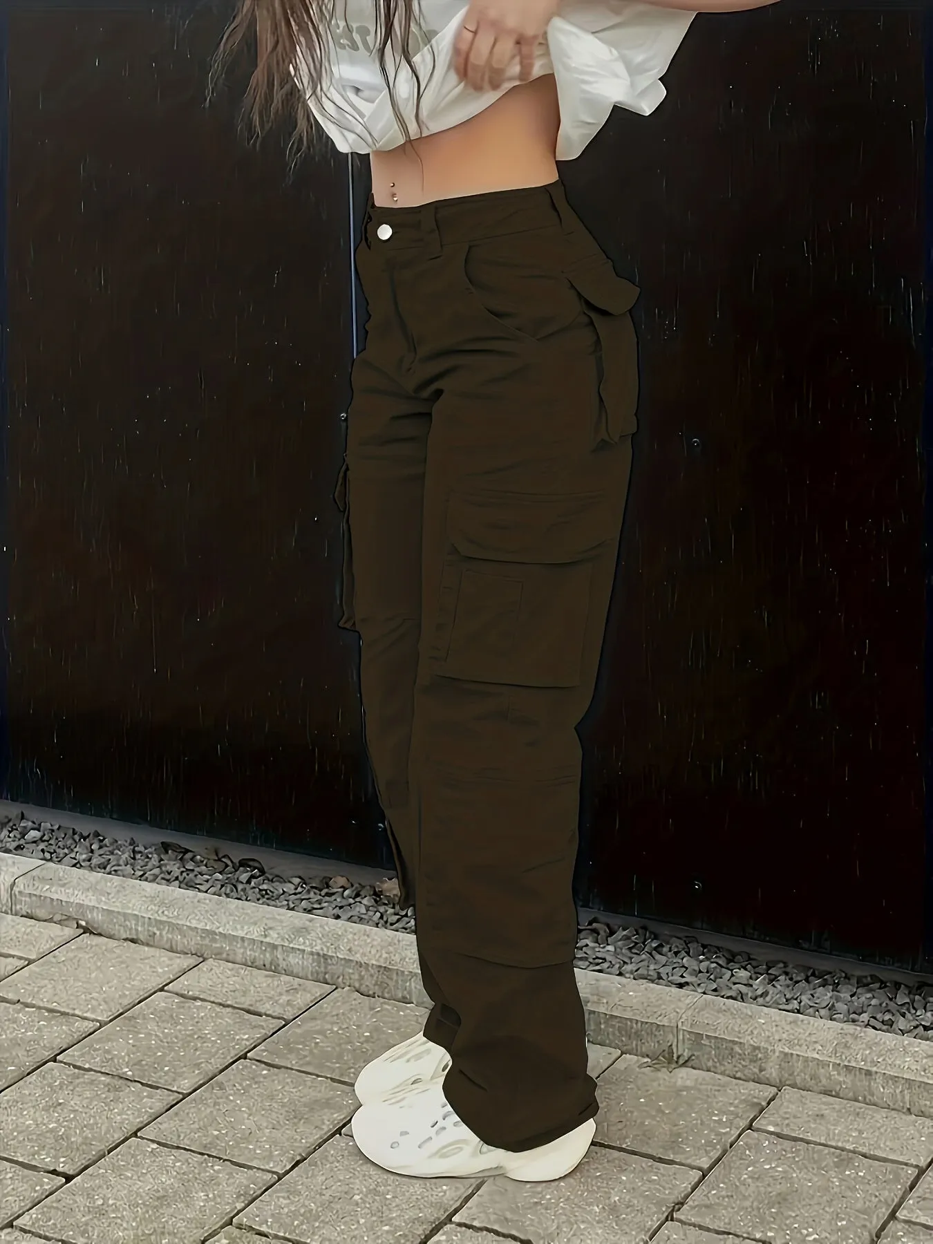 Y2k Multi-pocket Wide Leg Jeans, Hip Hop Style Leisure Loose Denim Cargo Pants, Women's Denim Jeans & Clothing - Perfect For Fall & Winter