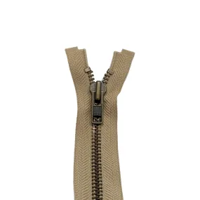 YKK Open End Zip - Heavy Duty, Antique Brass |  573 Biscuit