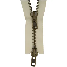 YKK Two Way Open End Heavy Metal Zip 502 Cream