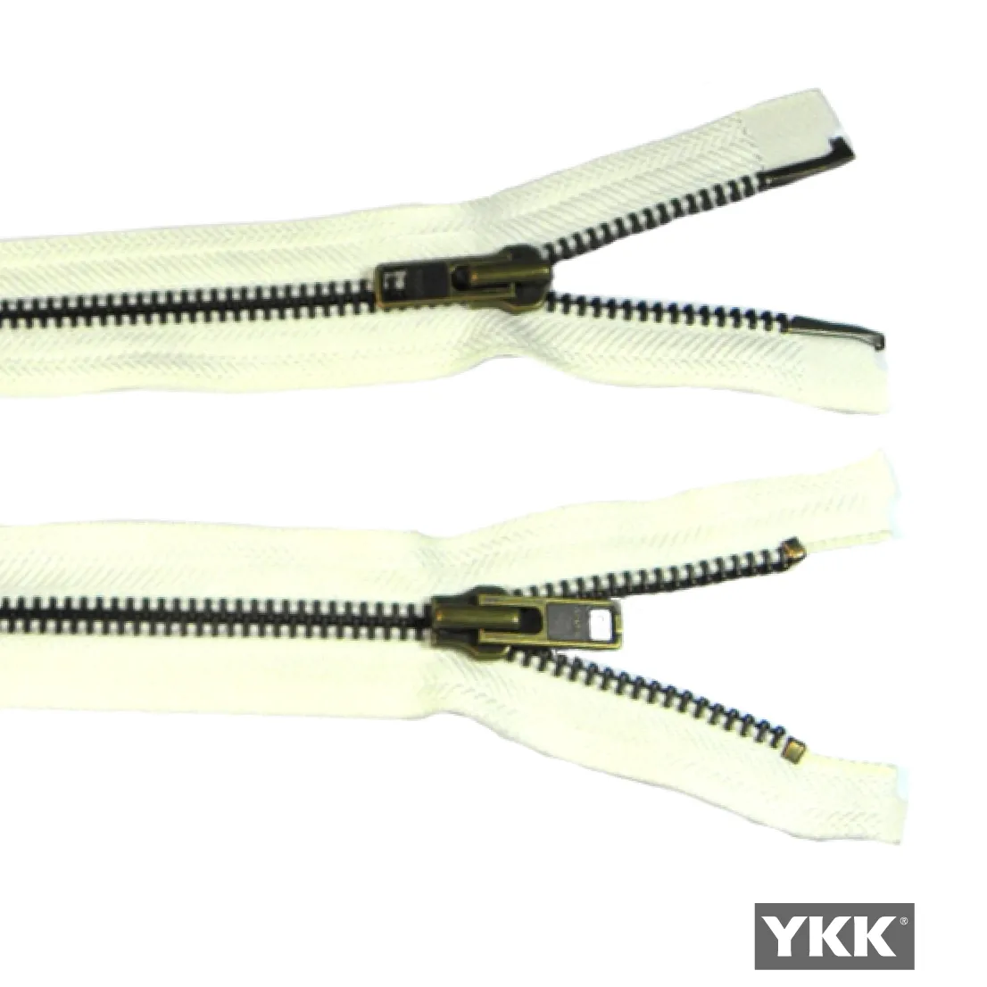 YKK Two Way Open End Heavy Metal Zip 502 Cream