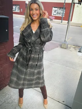 Z Supply Jackie Plaid Trench